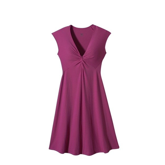 Patagonia Dresses & Skirts - Patagonia Magenta Twist Front Stretch Fit Flare Dress Small Casual Work Vacation